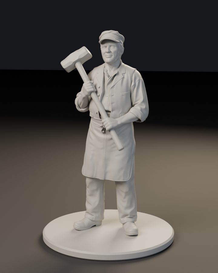 Le Mineur à la masse, figurine en résine