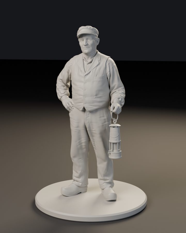 Le Mineur à la lampe, figurine en résine